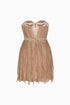 Tricot Floral Stone Belted Mini Dress